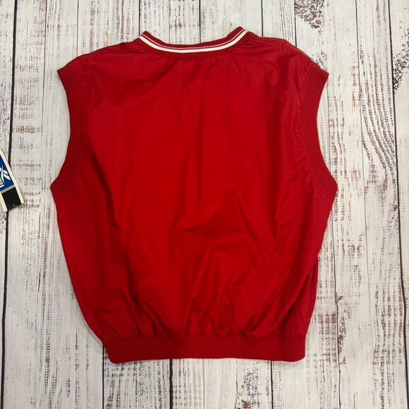 Reebok 90s Pullover Windbreaker Vest Men’s 2XL Red NWT V-Neck - Picture 2 of 7